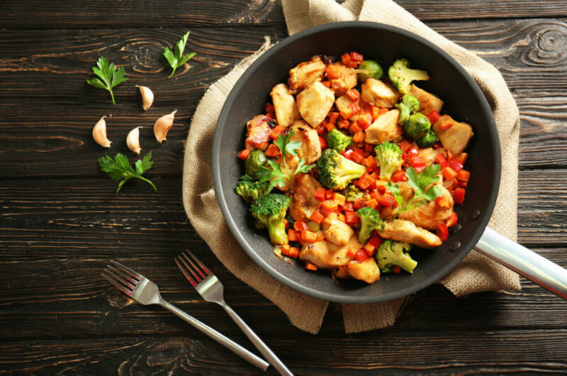 Stir-Fried Chicken with Vegetables over Brown Rice