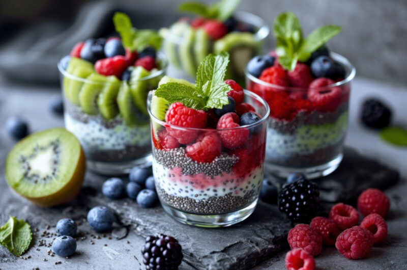 Coconut Milk Chia Pudding with Fresh Berries